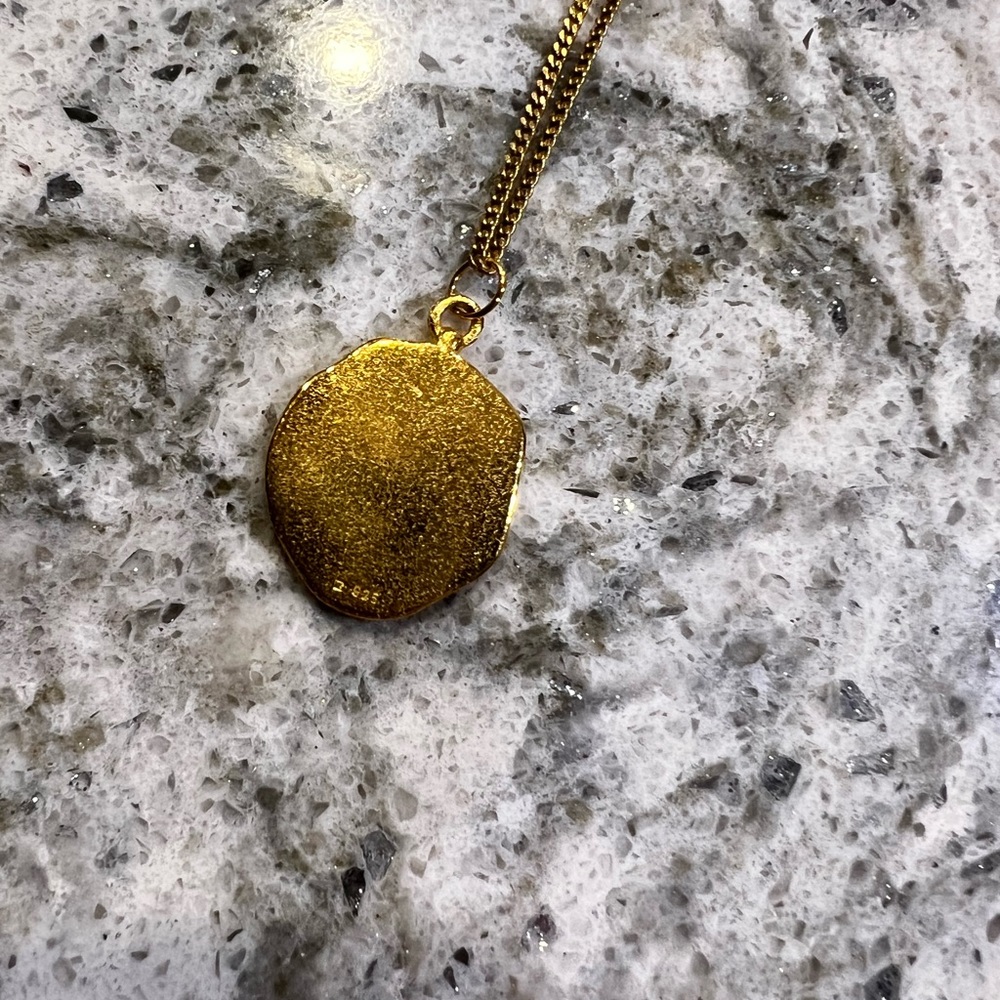 Stilnest Scorpio Zodiac Seal Pendant / Gold Coin Necklace 24k Gold Vermeil - Picture 2 of 6